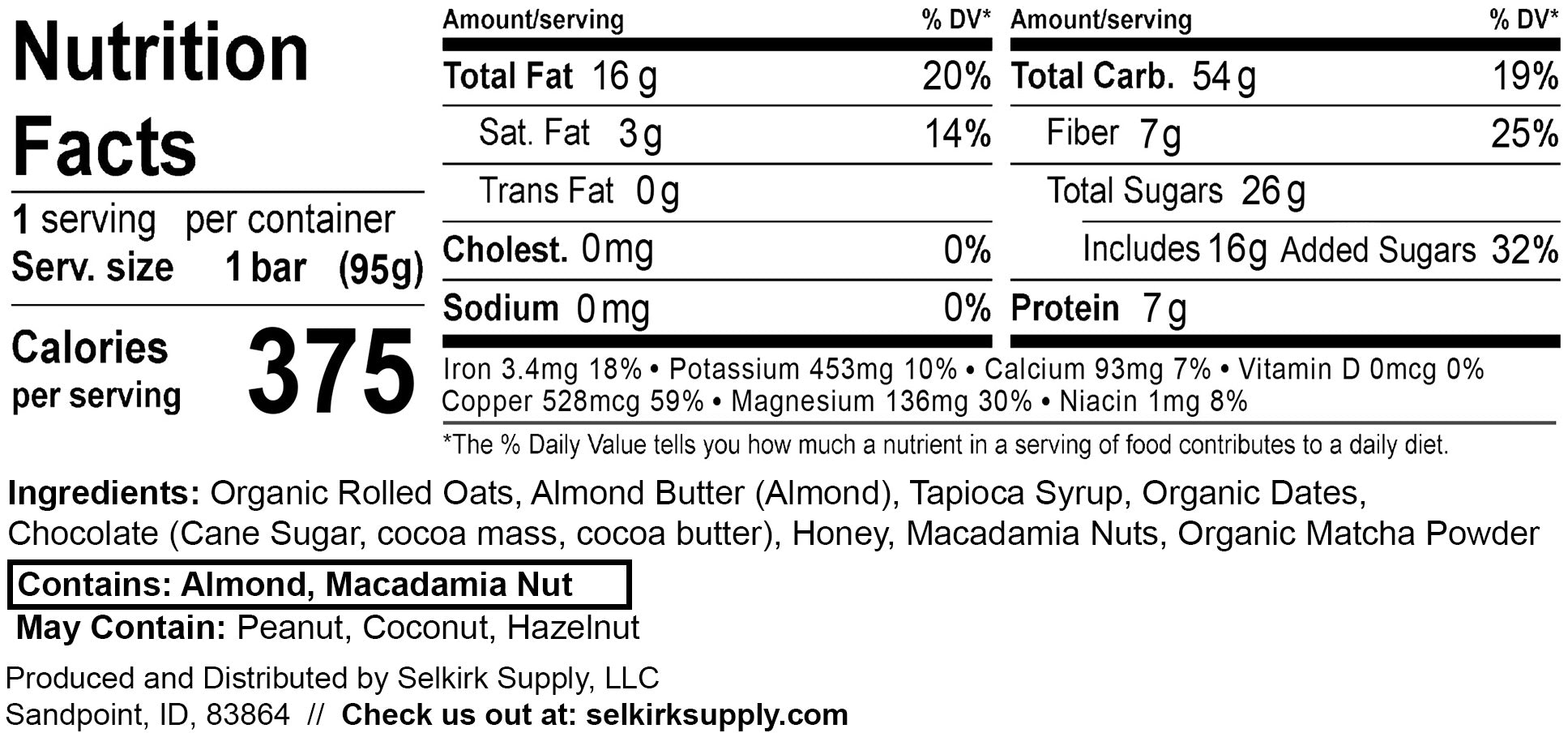 Matcha Macadamia Nut (12 Bar Pack)