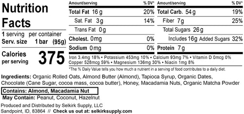 Matcha Macadamia Nut (12 Bar Pack)